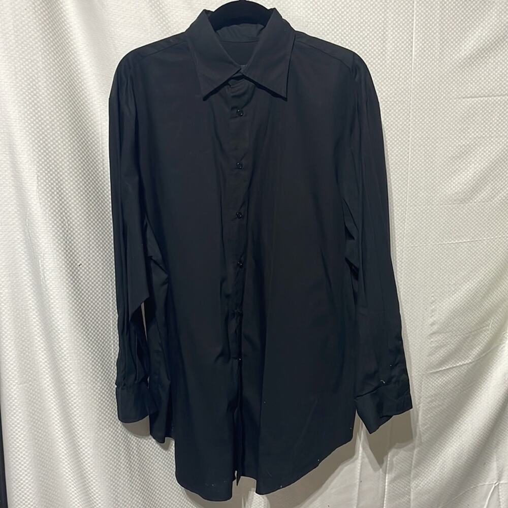 Finity Naturals 1x 💯 cotton black long sleeve blouse like new euc